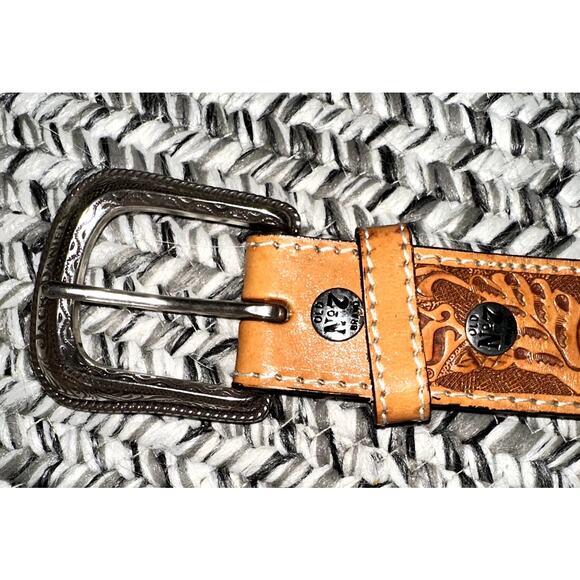 Jack Daniels Mens Size 30 Old No 7 Embossed 1179JD Brown Full Grain Leather Belt - Picture 8 of 10